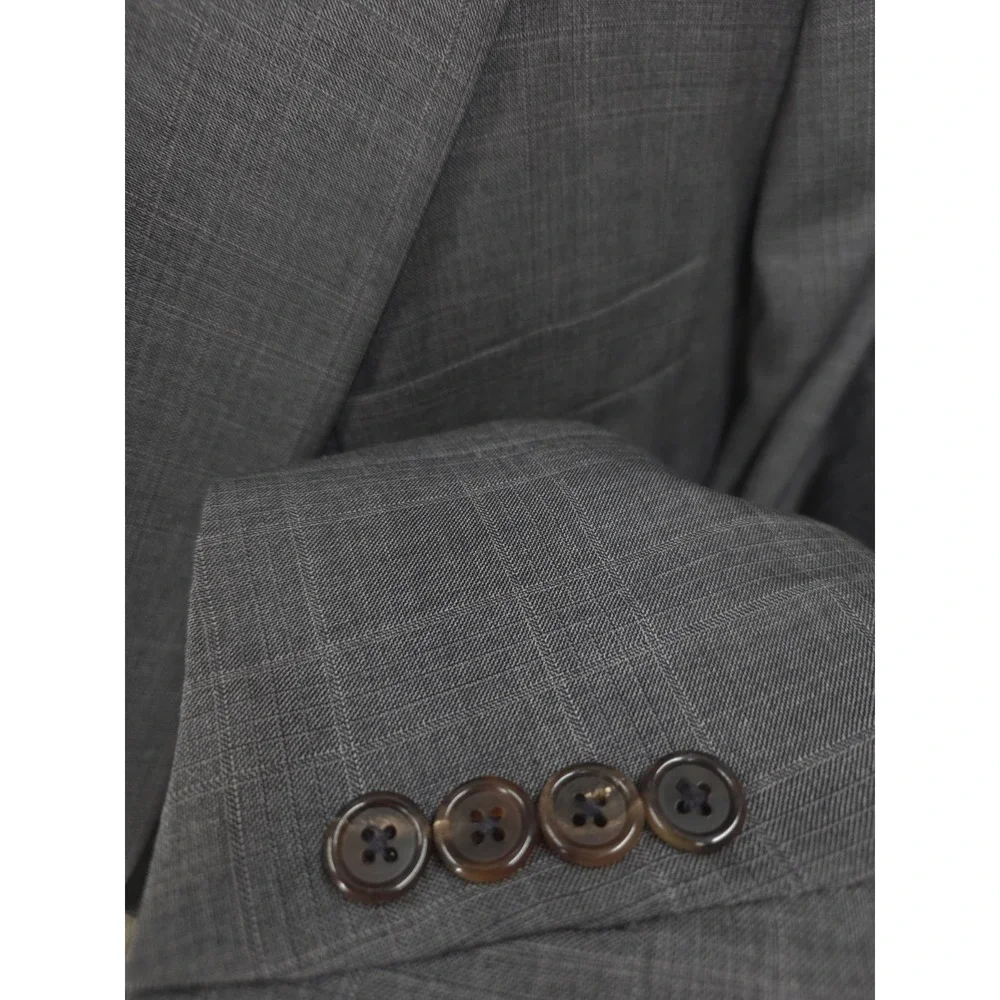 Hickey Freeman Blazer Mens 44 Gray Sports Coat Jacket 2‎ Buttons Single Vent